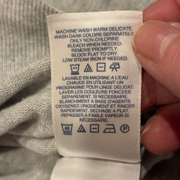 Lands End Women's Tall 100% Supima Cotton Gray Argyle Cardigan Sweater Size LT - Picture 5 of 6